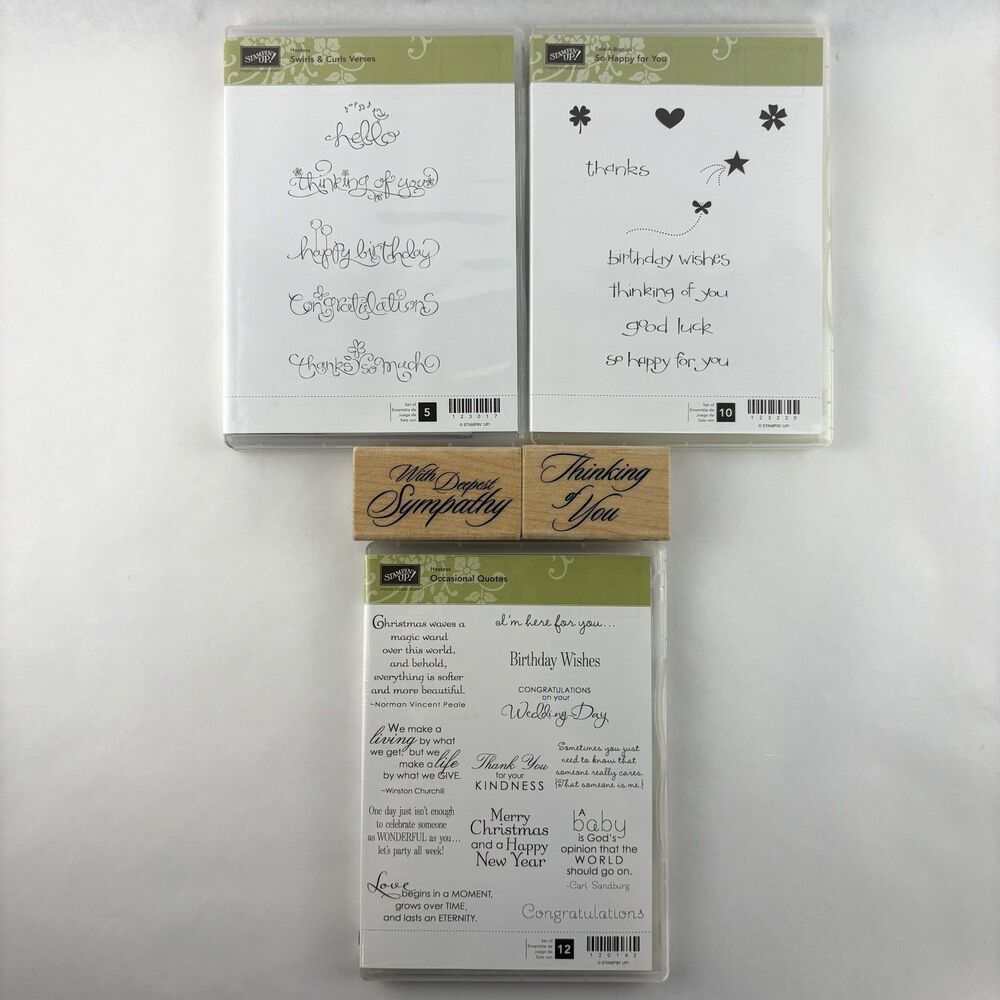 Stampin Up Card Making Sentiment Stamp Bundle Occasional Quotes So Happy For You